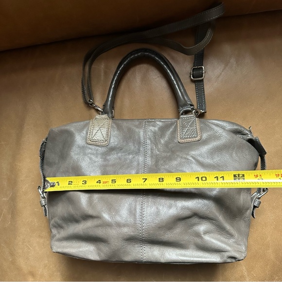 Cowboys bag grey leather messenger shoulder bag short handles work mailer unisex - Picture 12 of 16